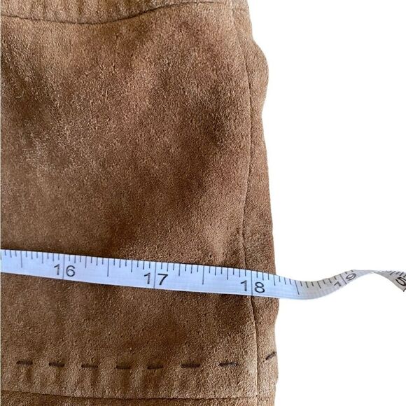 FABULOUS Alfred Sung Brown Long Suede Coat - Picture 12 of 15